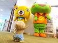 ぴあのマスコットキャラクターの「くまっぴー」「ぴっけろ」とご対面