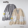 【ミッフィー】「miffy カーディガン」5,990円／さまざまな年代のミッフィーのお顔をジャガード編みで表現したWOMENSのニットカーディガン