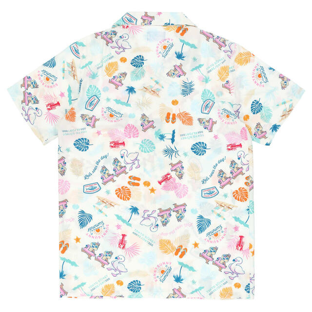 アロハシャツ(S〜L) 4,200円|東京ディズニーリゾート「SUNNY SUNNY Summer」グッズ|販売店舗:東京ディズニーランド「グランドエンポーリアム」、東京ディズニーシー「タワー・オブ・テラー・メモラビリア」|発売日:2025年6月5日(木)