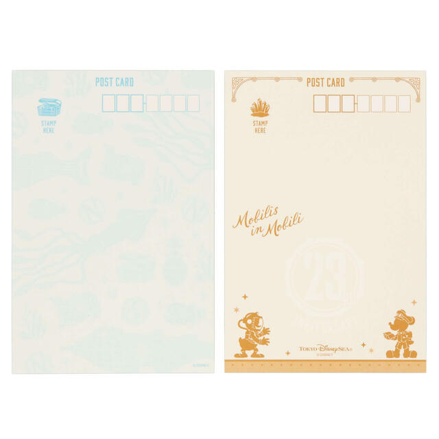 ポストカードセット 500円｜東京ディズニーシー開園23周年をお祝いするグッズ｜販売店舗：東京ディズニーシー「ノーチラスギフト」｜発売日：2024年9月4日（水）
