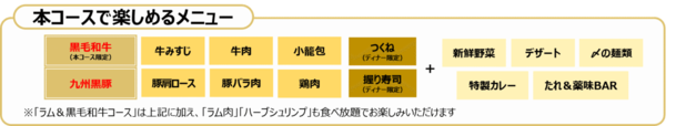 「黒毛和牛 コース」＜期間：2024年12月26日～2025年1月5日＞【【しゃぶ葉】数日で完売した“限界コスパ”食べ放題が復活！「生本ずわい蟹」食べ放題スタート！】