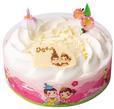 ひなまつりホワイトチョコ生ケーキ　価格：S（3～4人用）￥2,600、M（5～6人用）￥3,100　※ともに税込
