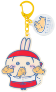 「ちいかわ焼き 店員さんなチャーム付きアクリルキーホルダー（うさぎ）」＜価格：770円（税込）＞【「モモンガ」も「くりまんじゅう」も「ラッコ」も♪ふわふわ生地の可愛い「ちいかわ焼き」に新しいキャラクターが仲間入り！】
