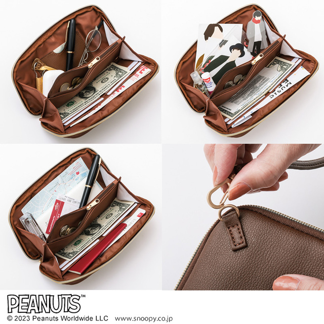 SNOOPY［スヌーピー］タテでもヨコでも持てる！スマホショルダーBROWN　2,640円