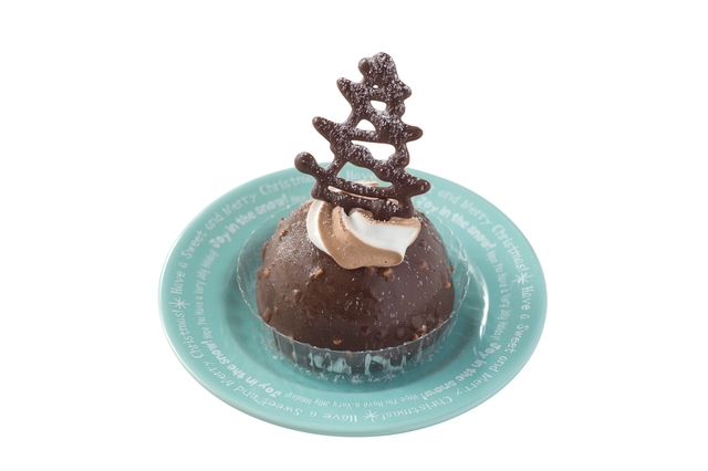 ジャンドゥーヤムース、スーベニアプレート付き ¥750｜販売店舗：東京ディズニーランド「スウィートハート・カフェ」、東京ディズニーシー「マンマ・ビスコッティーズ・ベーカリー」｜東京ディズニーリゾートのクリスマス（2016）スペシャルメニュー