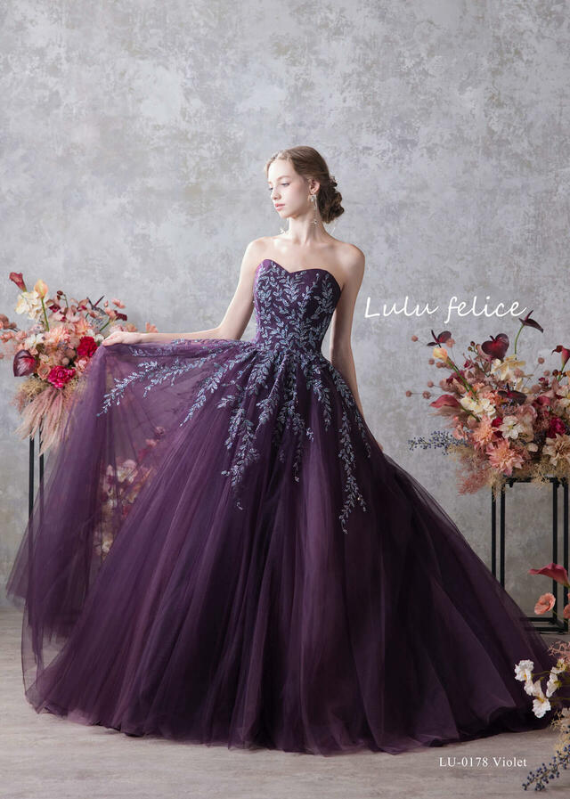 【クラウディア】「Lulu felice(ルル・フェリーチェ)」新作ウェディングドレス|LU-0178_Violet