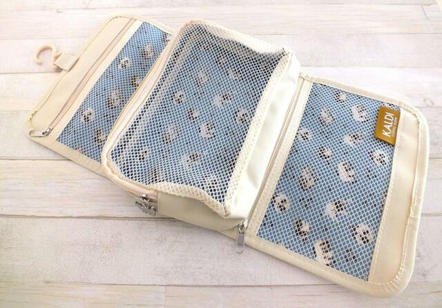 【カルディ 吊るせるマルチポーチ】広げた状態のサイズ（約）：縦38.0×横18.5×マチ3.5cm