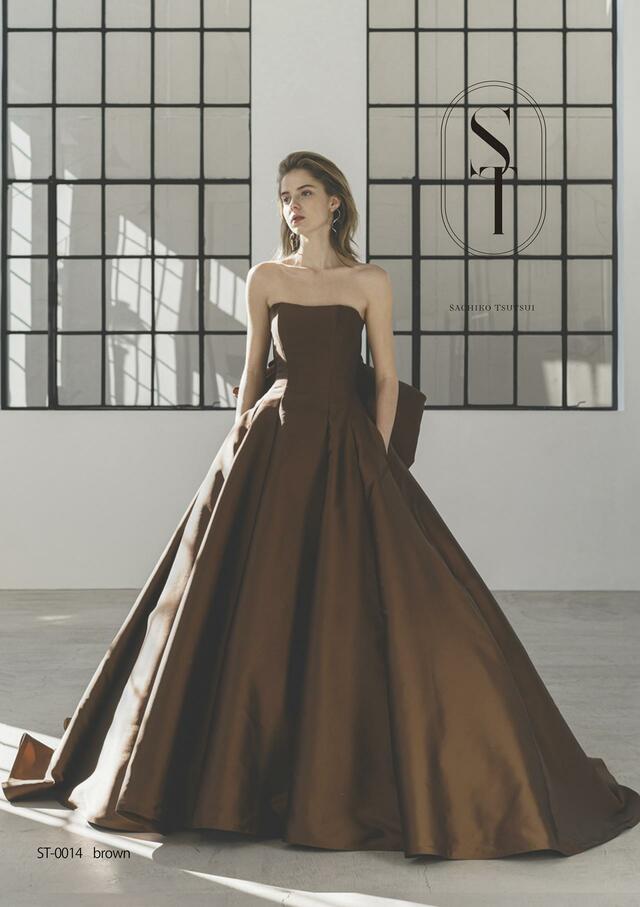 「ST」新作ウェディングドレス ST-0014_Brown