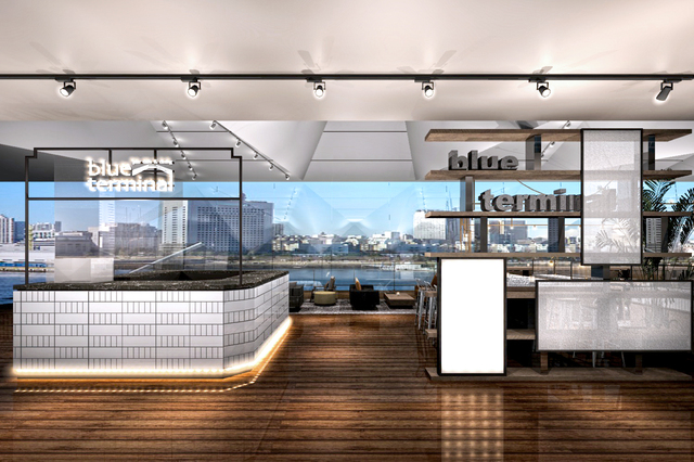 入り口を入ったらすぐ右にカフェ誕生