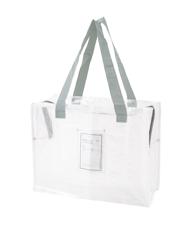 【3COINS（スリーコインズ）】1位「クリアボックスバッグ：L」330円（税込）