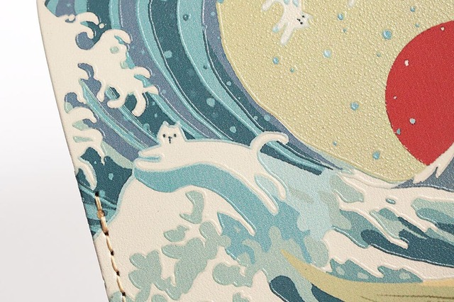 【小さいふ。コンチャ 波猫】波の中にもねこ！