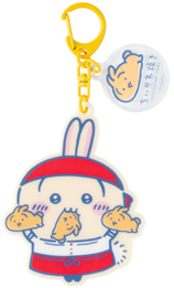 「ちいかわ焼き 店員さんなチャーム付きアクリルキーホルダー（うさぎ）」＜価格：770円（税込）＞【「モモンガ」も「くりまんじゅう」も「ラッコ」も♪ふわふわ生地の可愛い「ちいかわ焼き」に新しいキャラクターが仲間入り！】