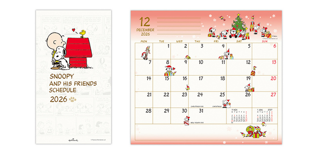 【PEANUTS 2026カレンダー&ダイアリー】スリムダイアリー:902円(税込)