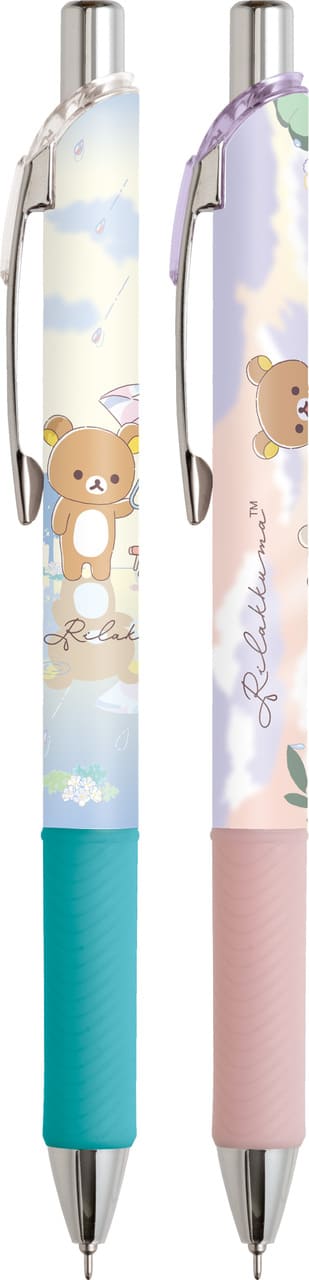 【雨のち晴れのリラックマ】「エナージェル ボールペン」各495円