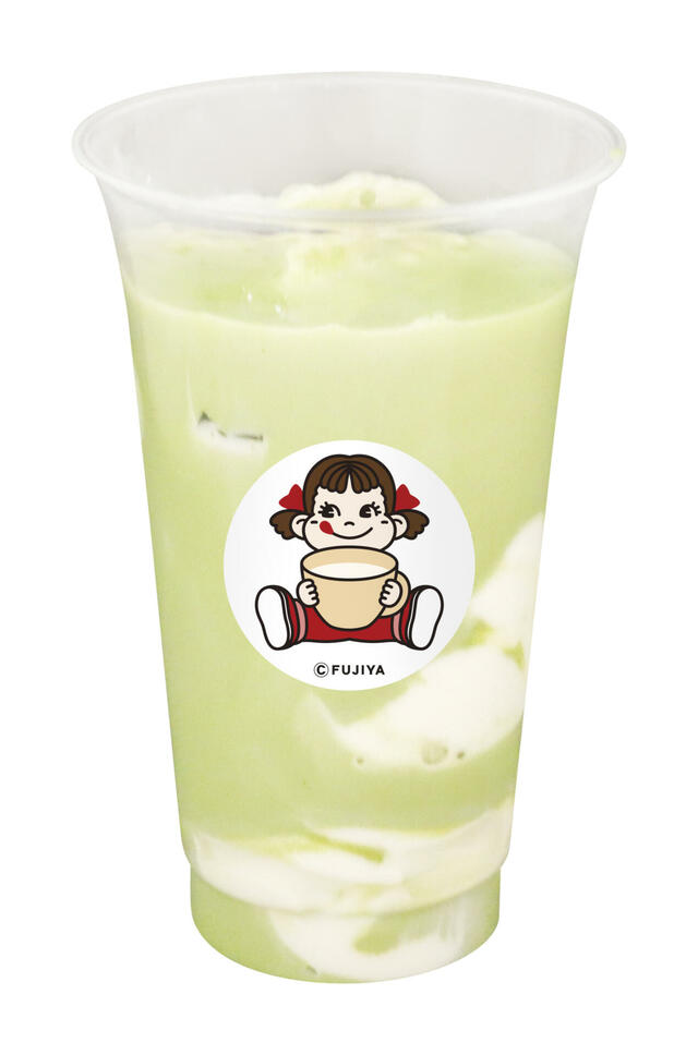 「milkyシェイク（池田抹茶）」＜価格：580円（税込）＞【ミルキー風味のシェイクが登場！『ペコちゃんmilkyタイム ららぽーと柏の葉店』が3月13日よりオープン！】