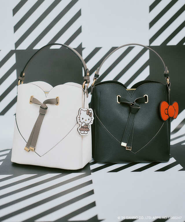 【ハローキティ×VIS】「ハートカットバッグ」7,190／Color：White/Black
