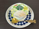 【森永　アロエヨーグルト味氷】アロエヨーグルトを連想させる、緑と白のパッケージ