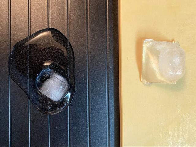 【解凍プレート】氷を置いて解凍してみます。