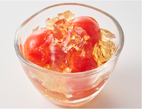 新グランドメニュー： 冷やしトマトの極みだしジュレ