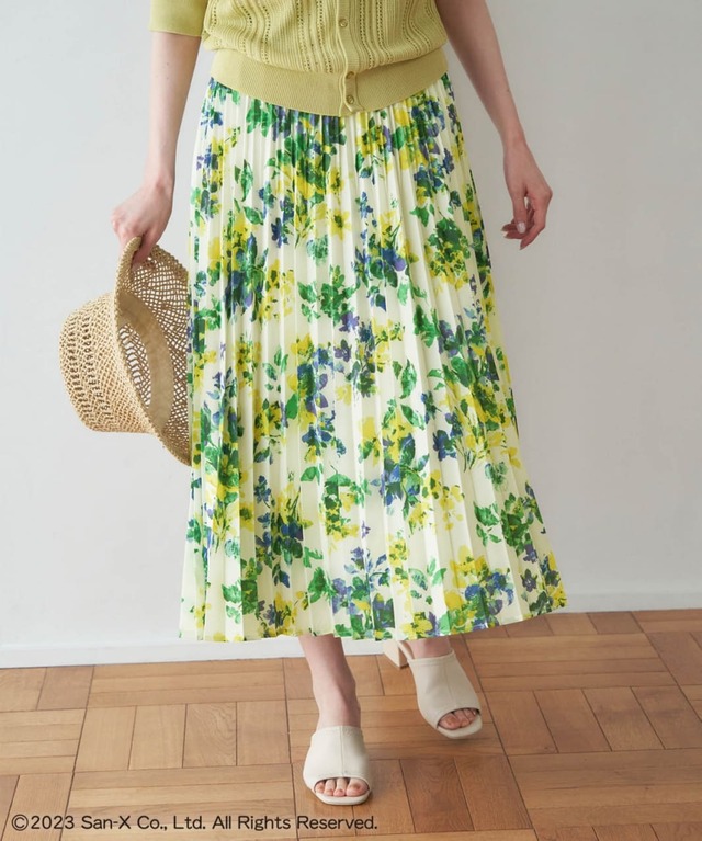 【リラックマ×ロペピクニック】花柄プリーツスカート