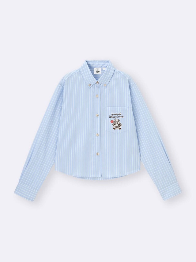 【GU×星のカービィ】ウィメンズ「ショートシャツ Kirby」63 BLUE　￥2,990