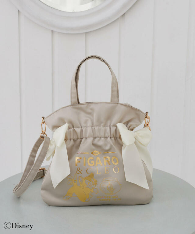 ミニダブルリボン2Wayトートバッグ 6,200円｜Maison de FLEUR ディズニーコレクション「フィガロ＆クレオ シリーズ」