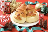 【ねこねこ×キットカット】「ホリデイサンタパン」280円 今年はにっこり顔のホリデイサンタに変身!