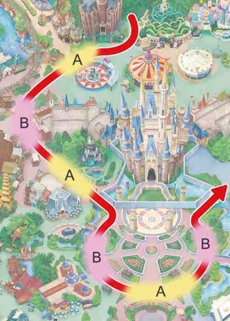 パレードドルート上の停止位置 （イメージ）