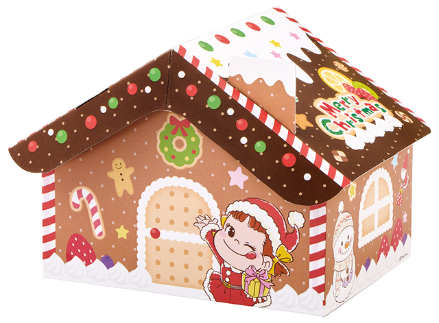 「ペコちゃんのおかしなおうち」＜11月上旬より順次発売、幅約150×奥行約110×高さ約105mm、税込800円＞【不二家の2023年クリスマスケーキ】