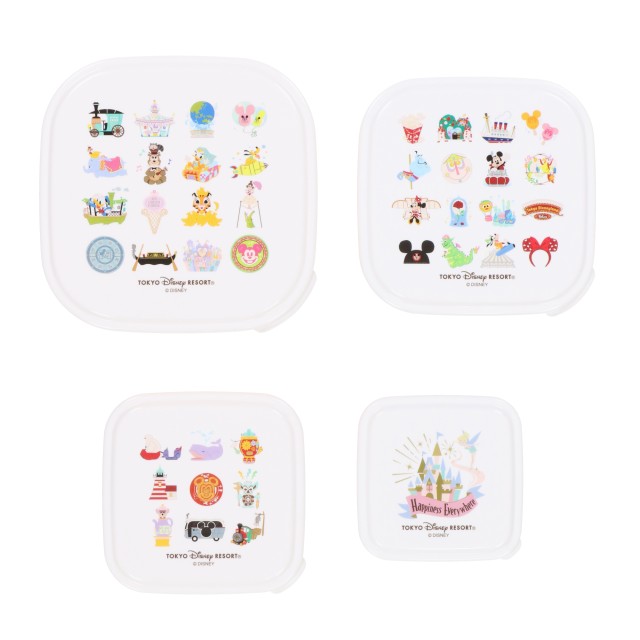 シール容器セット 1,900円|L)縦約12×横約12×高さ約5.5cm、550ml、(M)縦約10.5×横約10.5×高さ約5cm、360ml、(S)縦約9×横約9×高さ約4.5cm、220ml、(SS)縦約7.5×横約7.5×高さ約4cm、115ml