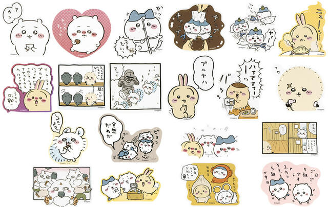 スマホに貼れるサイズのステッカー 各330円