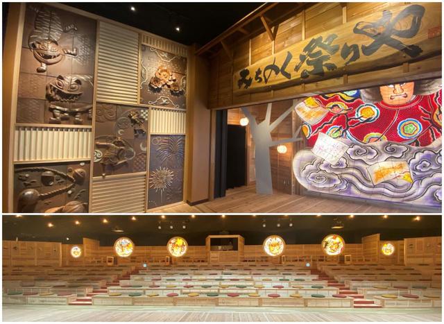 【星野リゾート　青森屋】「みちのく祭りや」の入口と会場内