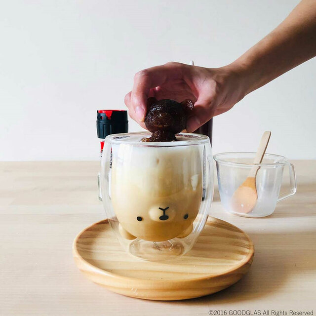 【グッドグラス】「くま」ダブルウォールグラス