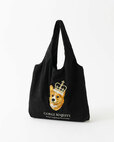 【Jubilee <ジュビリー>】コーデュロイ刺繍トートバッグ 英国ロイヤル(ブラック)