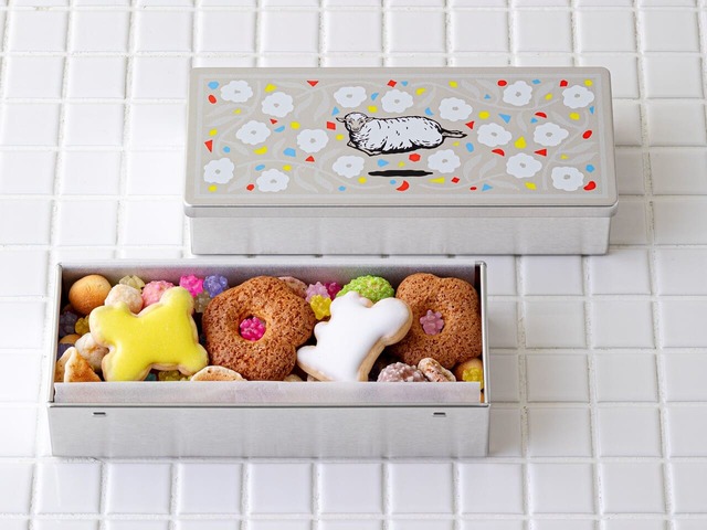 【エキュート「ecute VALENTINE’s DAY 2025」】吹寄せ　fukiyose　1缶　972円／をかし ひつじや（エキュート上野）