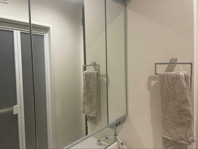 【使用前】生活用品を隠せる鏡裏収納。外からは見えないけれど…