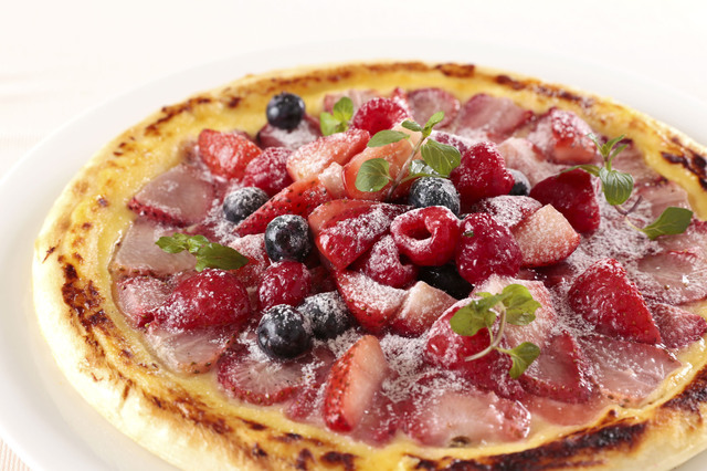 あまおうとマスカルポーネのピザ