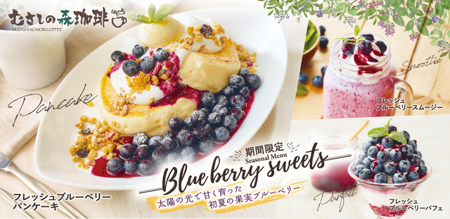 むさしの森珈琲で旬の果実三昧！】「ひんやりブルーベリースイーツ」