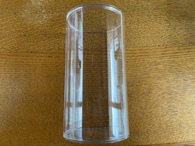 【ダイソー ディスプレイケース円柱型】横向きに重ねて入れることができます