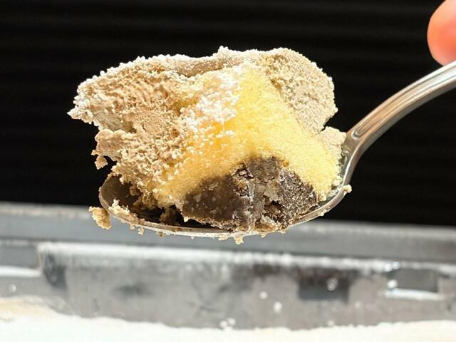【くらしにベルク ベルteaラミス 焙煎ほうじ茶】ホイップとほうじ茶パウダーのアップです