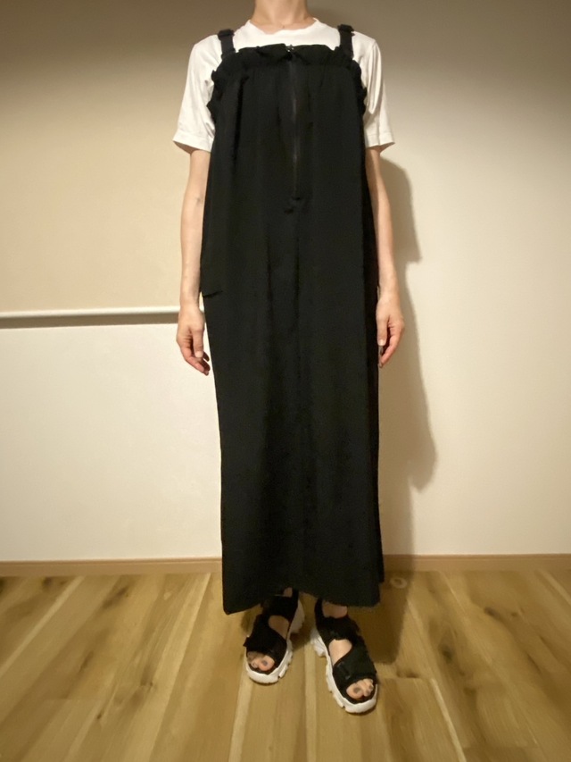 【ワークマン レディース撥水ギャザージャンスカ】白Tシャツと合わせてシンプルに。インナーを変えるだけで雰囲気がガラッと変わります♪