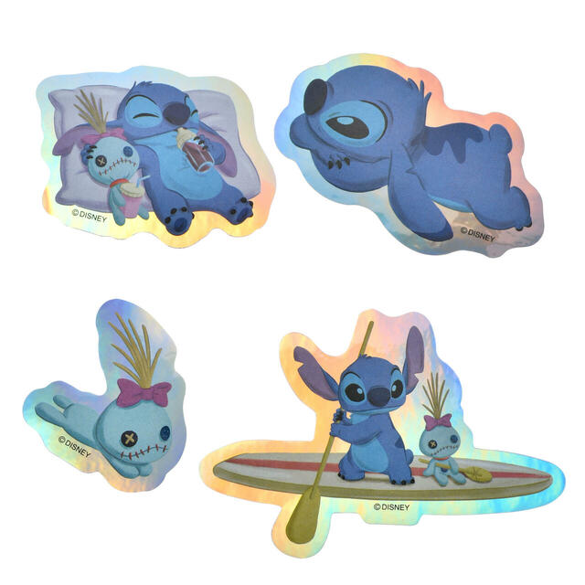 スティッチ＆スクランプ シール・ステッカー ダイカット ホログラム Sticker Collection Disney Stitch Day Collection 700円