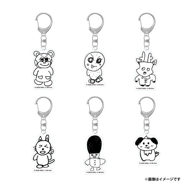 ランダム自筆アクリルキーホルダー（全6種）：880円（税込）