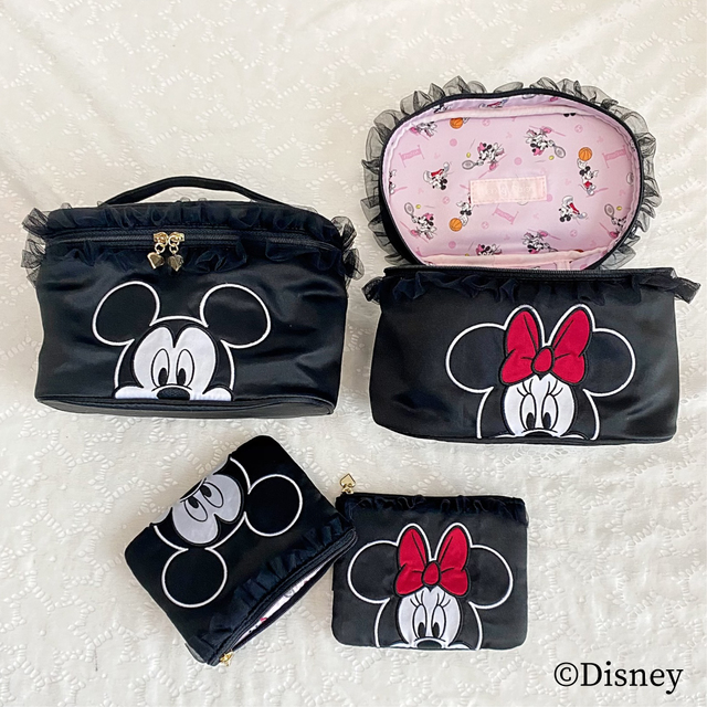 ミッキーマウス/ミニーマウス/フリルティッシュミニポーチ　￥2,500+tax