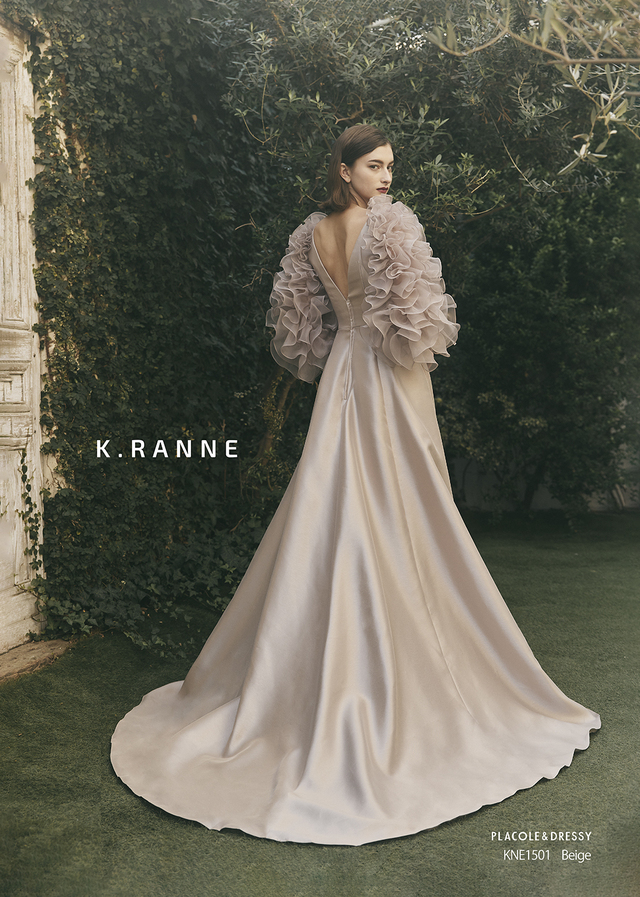 KURAUDIA × PLACOLE & DRESSY（クラウディア×プラコレ）新作ウェディングドレス｜KNE1501_Beige