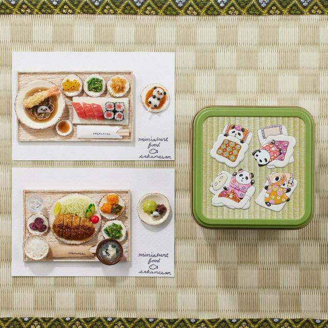 「ハンドメイドのミニチュア作品」＜【ミニチュアパンのチャーム付き『パンダのお家缶』】