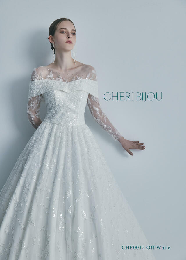 【クラウディア】CHERI BIJOU(シェリービジュー)新作ウェディングドレス|CHE0012_OffWhite