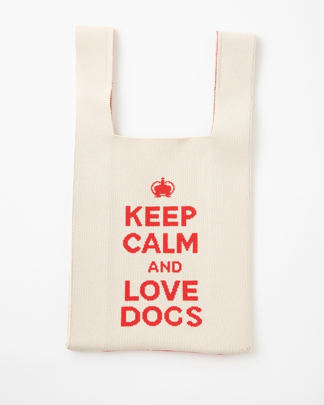 【Jubilee ニットトートバッグ イギリスデザイン/アイボリー】アイボリーのみ、バックデザインは文字になっています