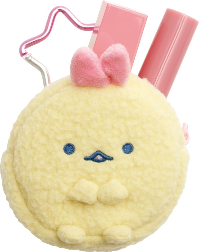 【すみっコぐらし新商品「ぬいぐるみミニポーチ」1,870円】リップなど小物を入れて持ち歩けます