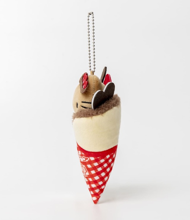 【「マリオンクレープ×HELLO KITTY ぬいぐるみチャームBOOK」（宝島社）】いちごチョコショコラver.を横から見たところ